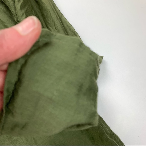 Aritzia -Talula  green sheer silk button down - Picture 6 of 10